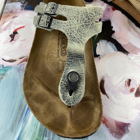 Birkenstock Silver Double Strap Sandals Size 39 - Picture 12 of 16